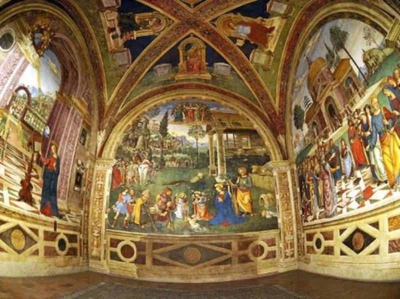 Spoleto, la cappella Baglioni affrescata dal Pinturicchio (1496-1502)