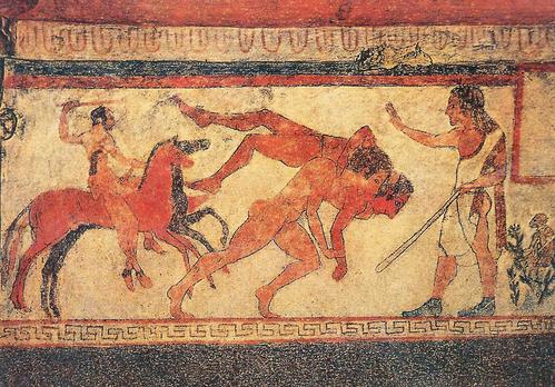 Chiusi, tomba affrescata di pregevole esecuzione artistica (V sec. AC)